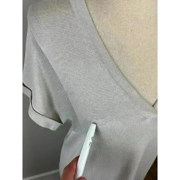 Amina Rubinacci Women's Short Sleeve Shift Dress Size 44 Beige Midi - Picture 3 of 11